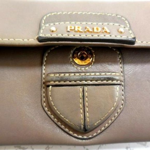 Prada Dark Taupe Or 'argilla' 'city Calf' Line - Picture 6 of 8